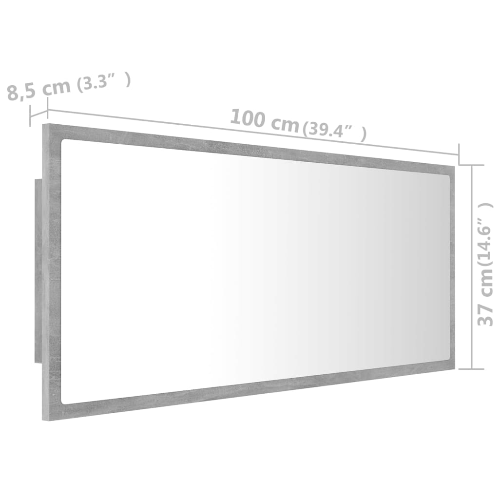 Badkamerspiegel LED 100x8,5x37 cm acryl