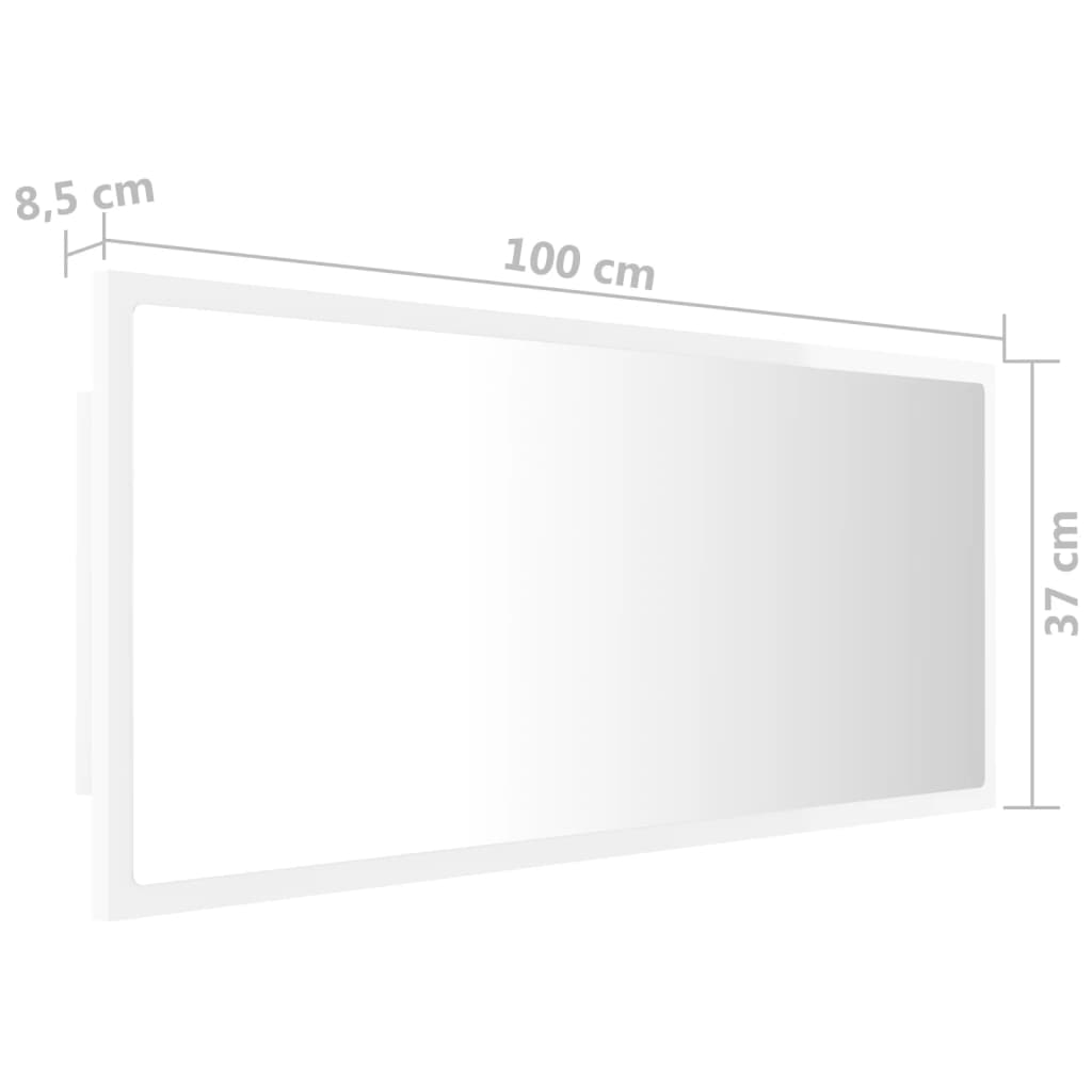 Badkamerspiegel LED 100x8,5x37 cm acryl eikenkleurig