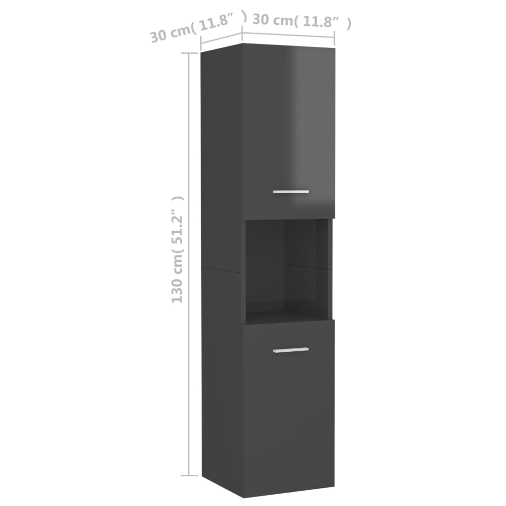 Badkamerkast 30x30x130 cm bewerkt hout eikenkleurig