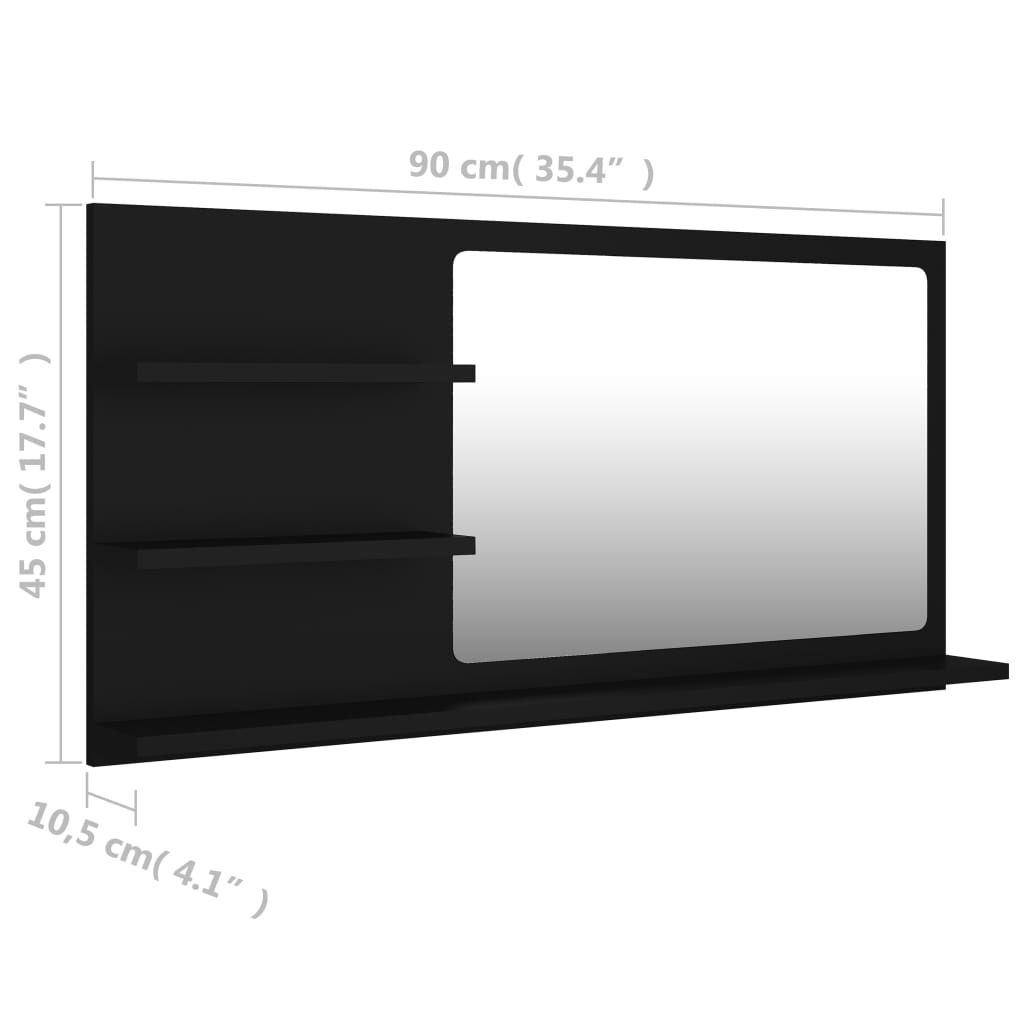 Badkamerspiegel 90x10,5x45 cm bewerkt hout