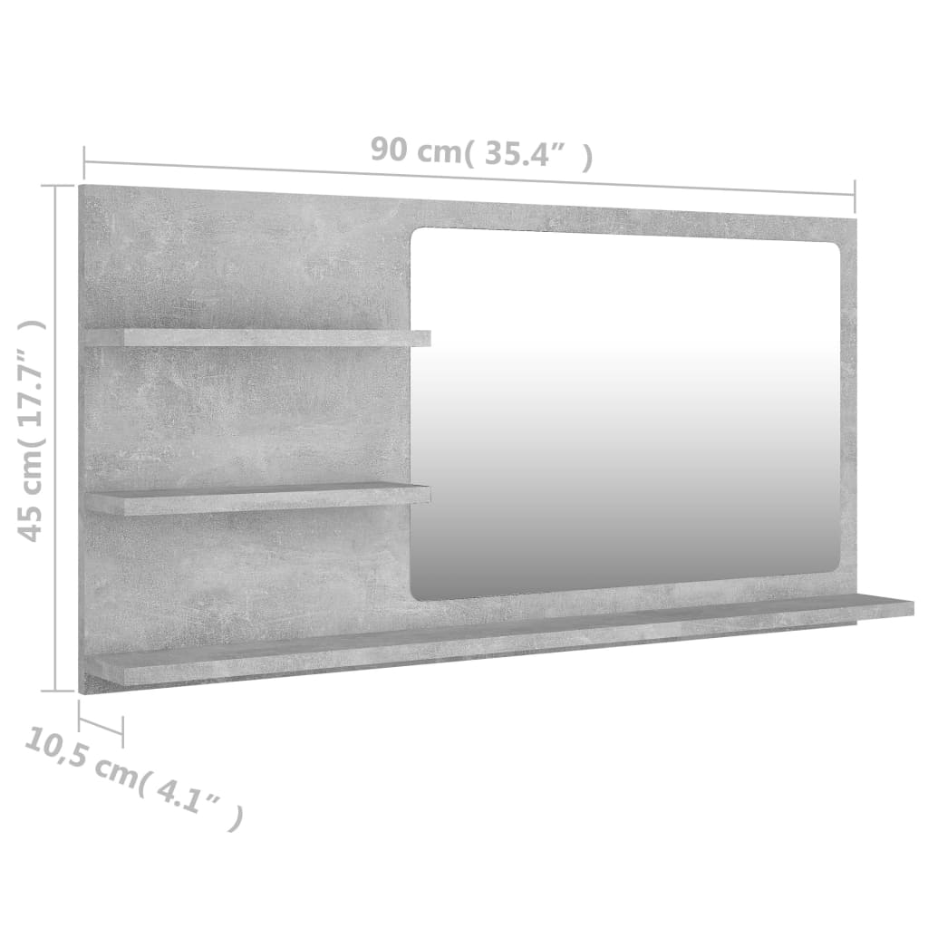 Badkamerspiegel 90x10,5x45 cm bewerkt hout