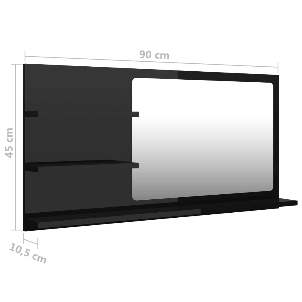 Badkamerspiegel 90x10,5x45 cm bewerkt hout