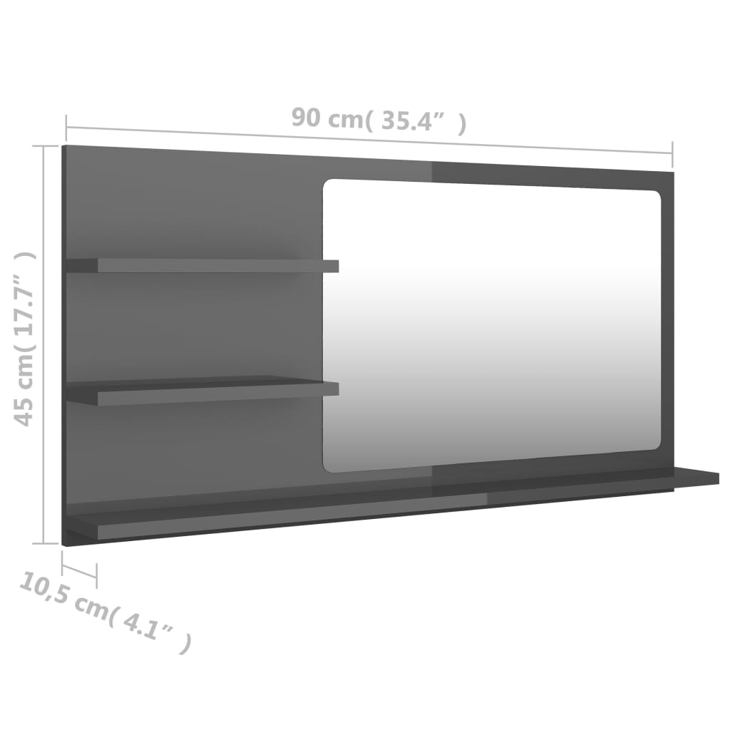 Badkamerspiegel 90x10,5x45 cm bewerkt hout