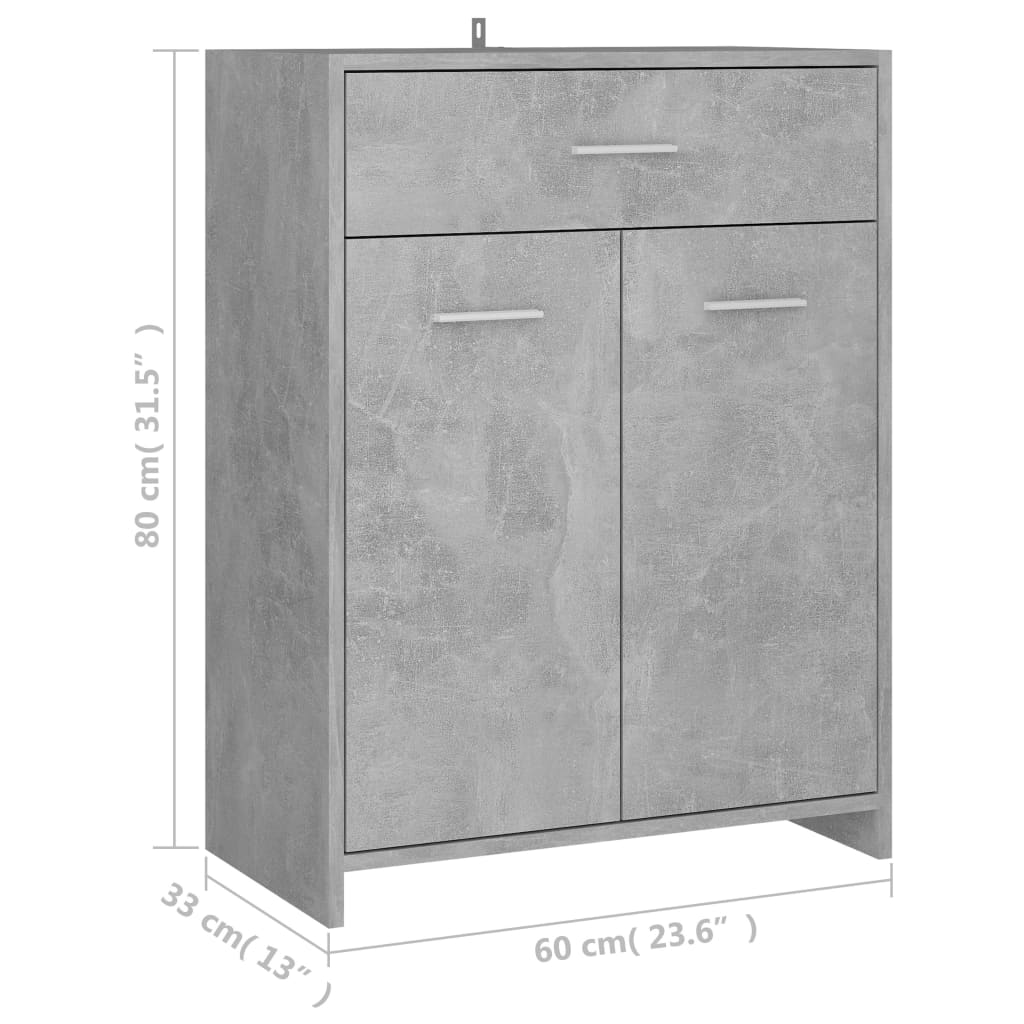 Badkamerkast 60x33x80 cm bewerkt hout