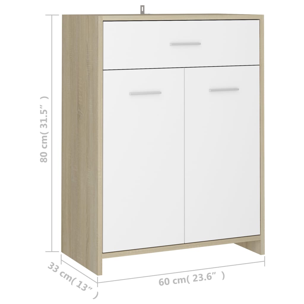 Badkamerkast 60x33x80 cm bewerkt hout