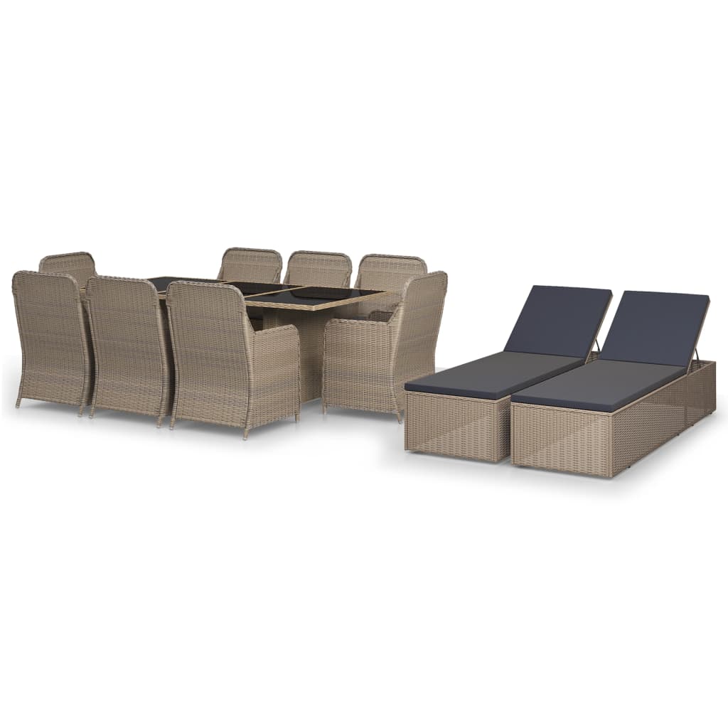 11-delige Tuinset poly rattan