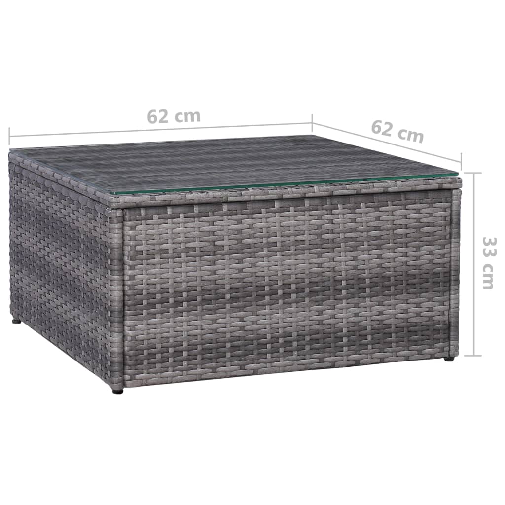 10-delige Loungeset met kussens poly rattan