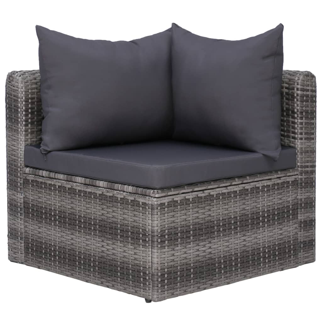 10-delige Loungeset met kussens poly rattan