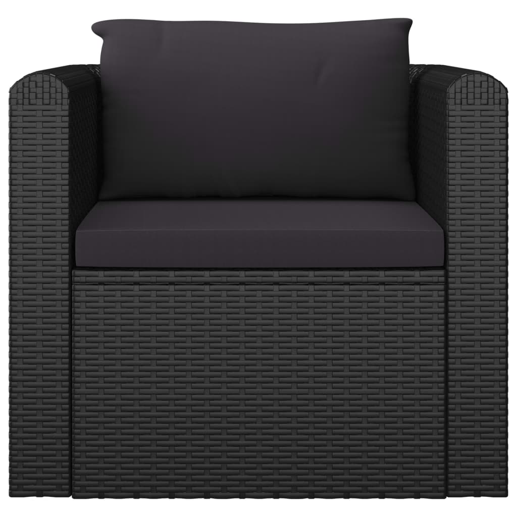 10-delige Loungeset met kussens poly rattan