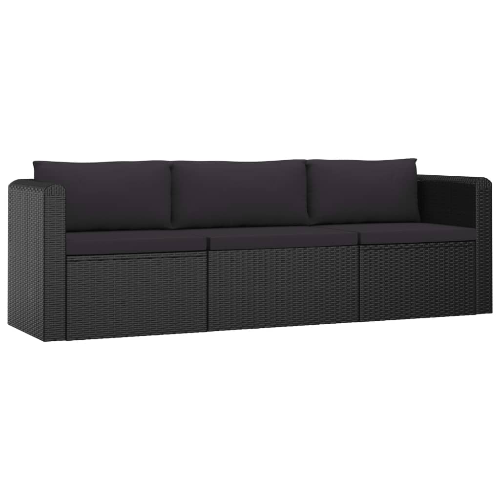 10-delige Loungeset met kussens poly rattan