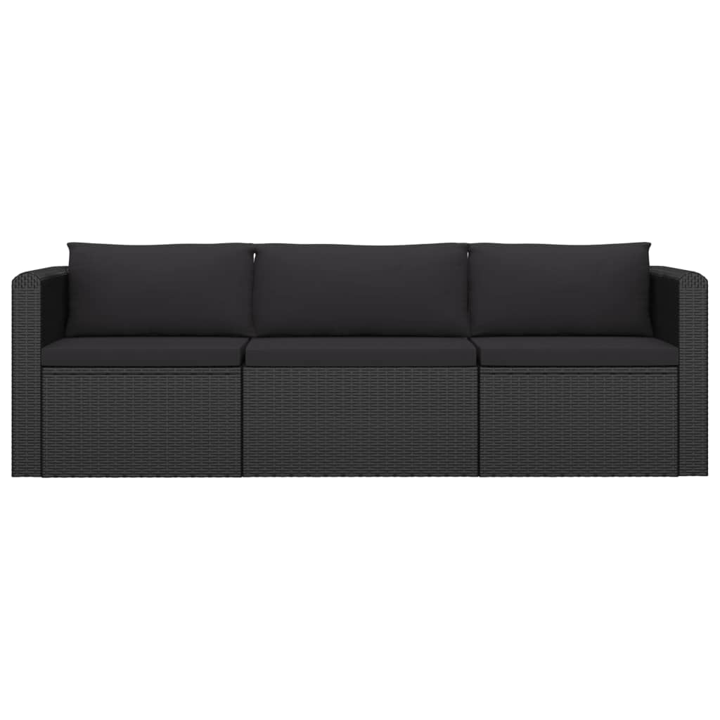 10-delige Loungeset met kussens poly rattan