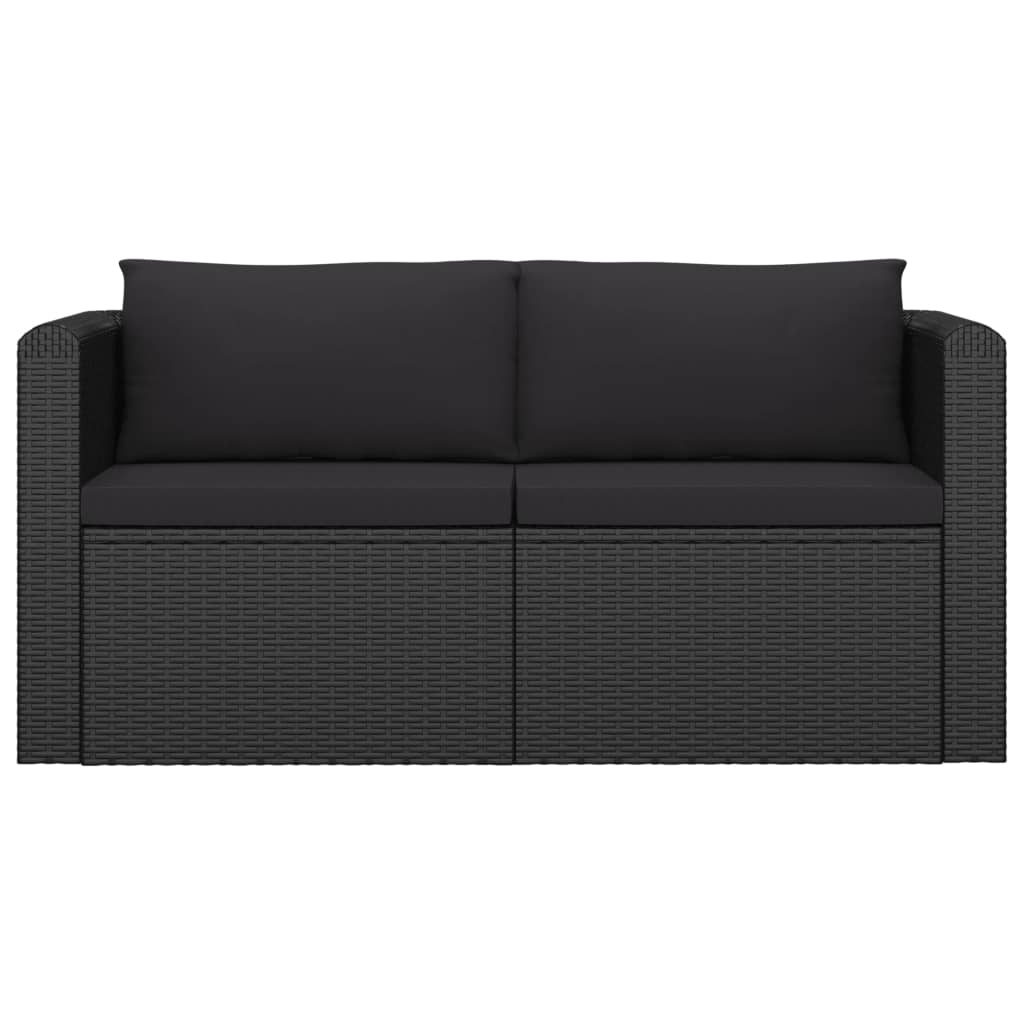 10-delige Loungeset met kussens poly rattan