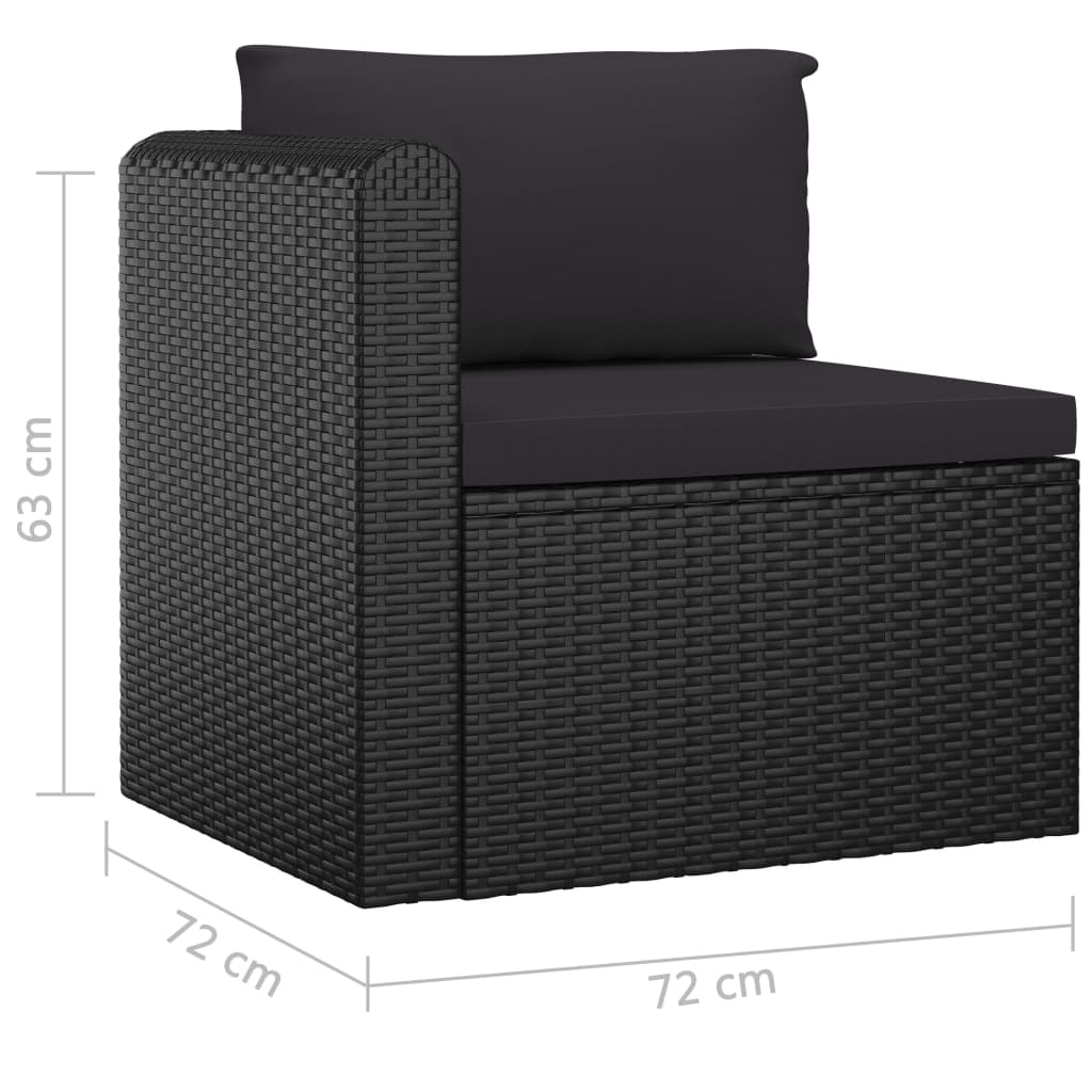 10-delige Loungeset met kussens poly rattan