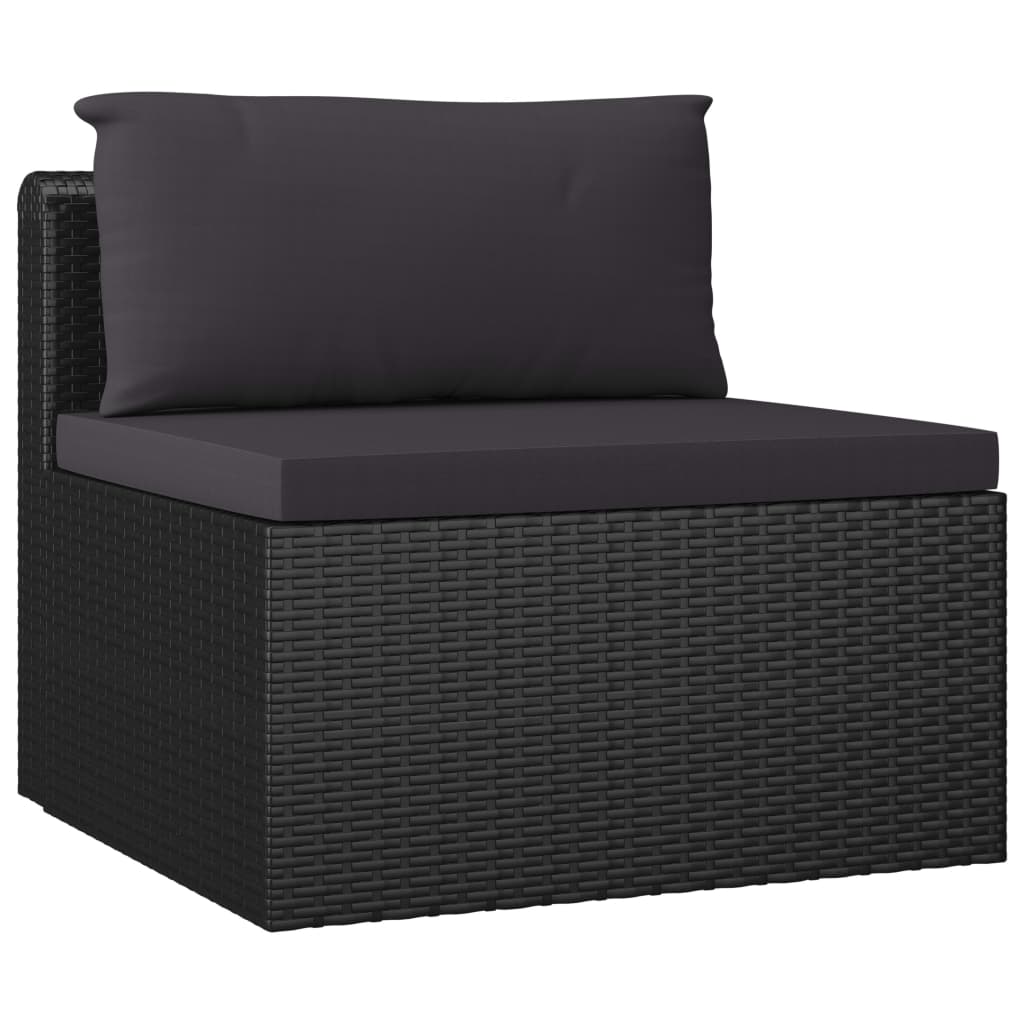 10-delige Loungeset met kussens poly rattan