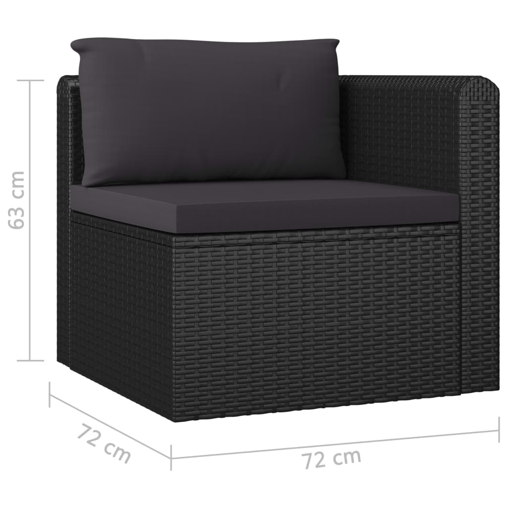 10-delige Loungeset met kussens poly rattan