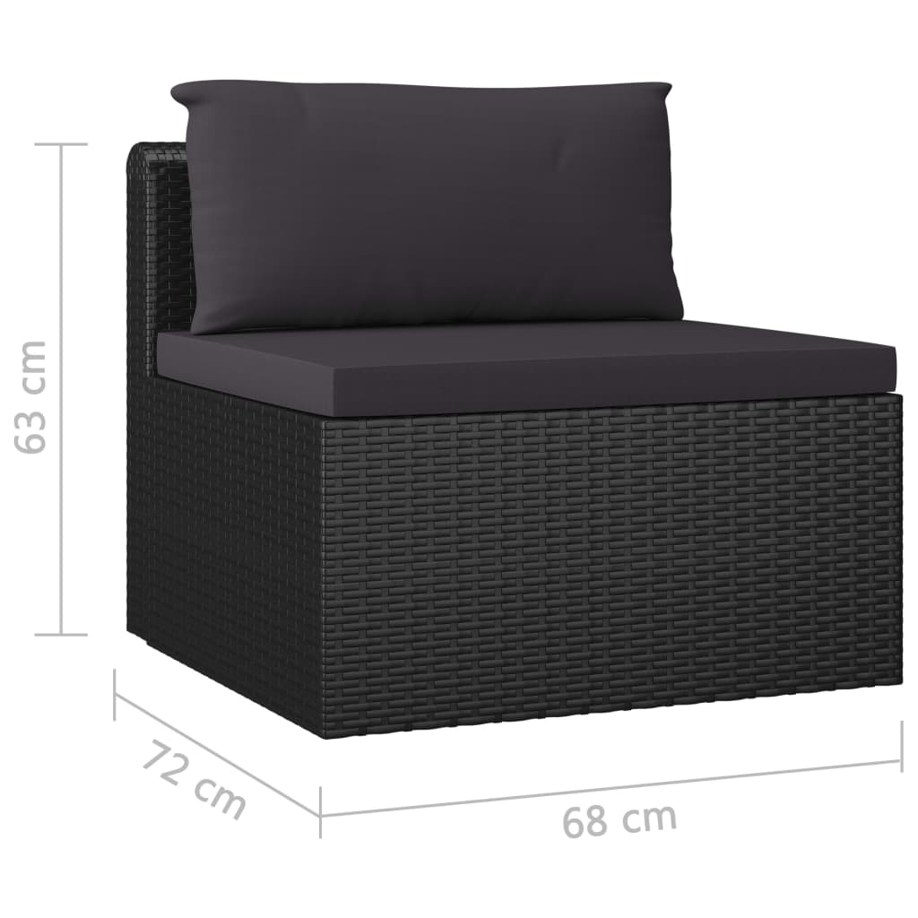 10-delige Loungeset met kussens poly rattan