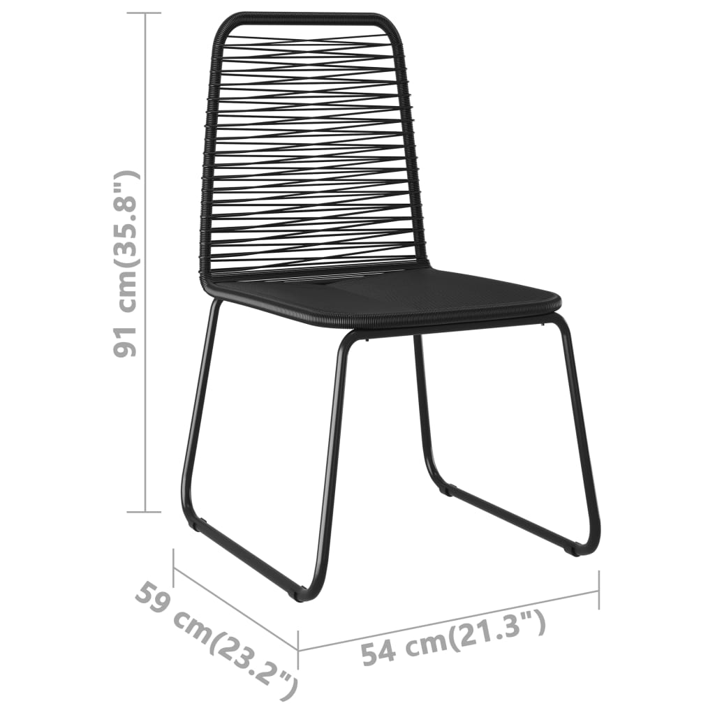 3-delige Tuinset PVC-rattan zwart