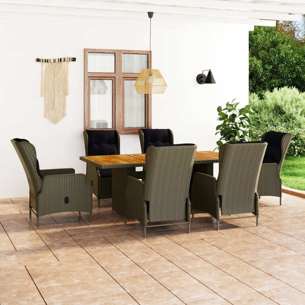 9-delige Tuinset met kussens poly rattan