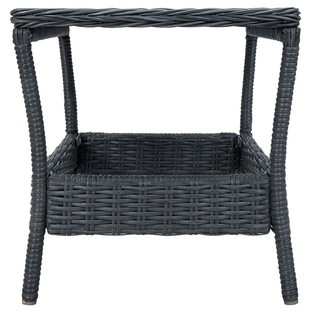 2-delige Loungeset met kussens poly rattan donkergrijs