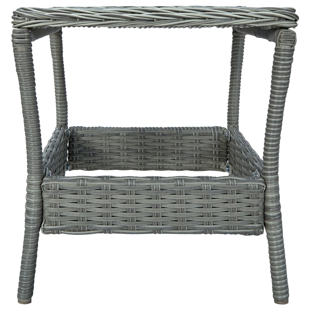 2-delige Loungeset met kussens poly rattan donkergrijs