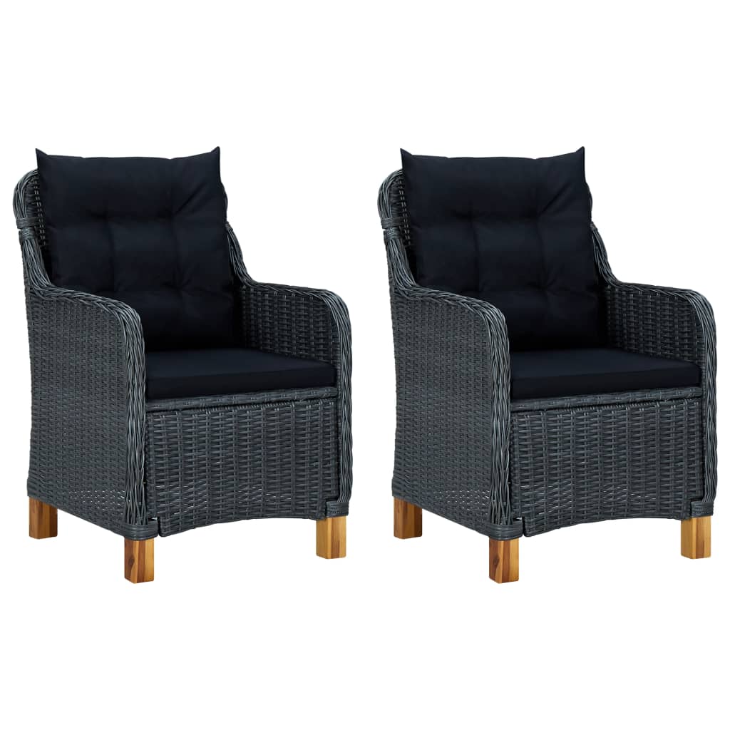 3-delige Loungeset met kussens poly rattan