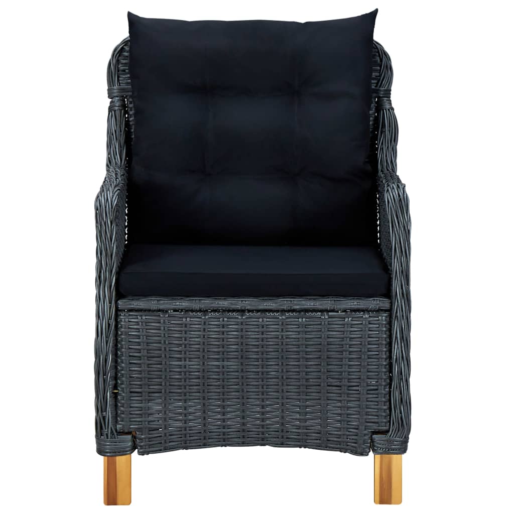 3-delige Loungeset met kussens poly rattan