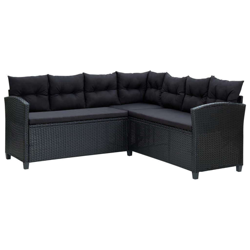 6-delige Loungeset met kussens poly rattan