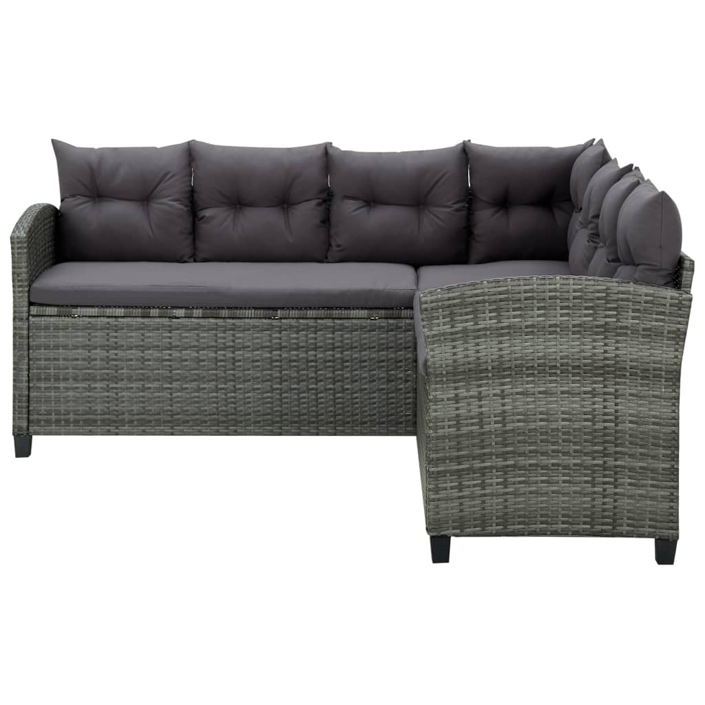 6-delige Loungeset met kussens poly rattan