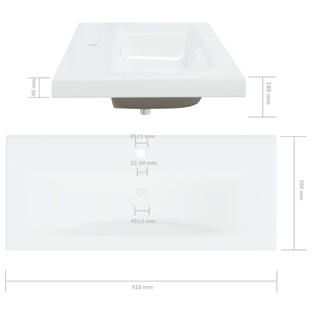 Inbouwwastafel met kraan 61x39x18 cm keramiek wit