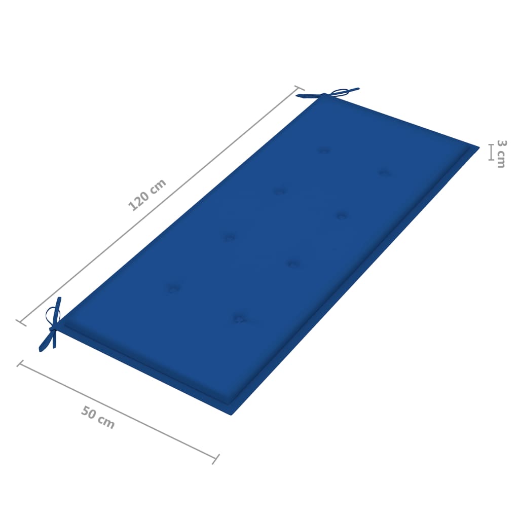 Tuinbank 3-zits met kussen 150 cm massief eucalyptushout