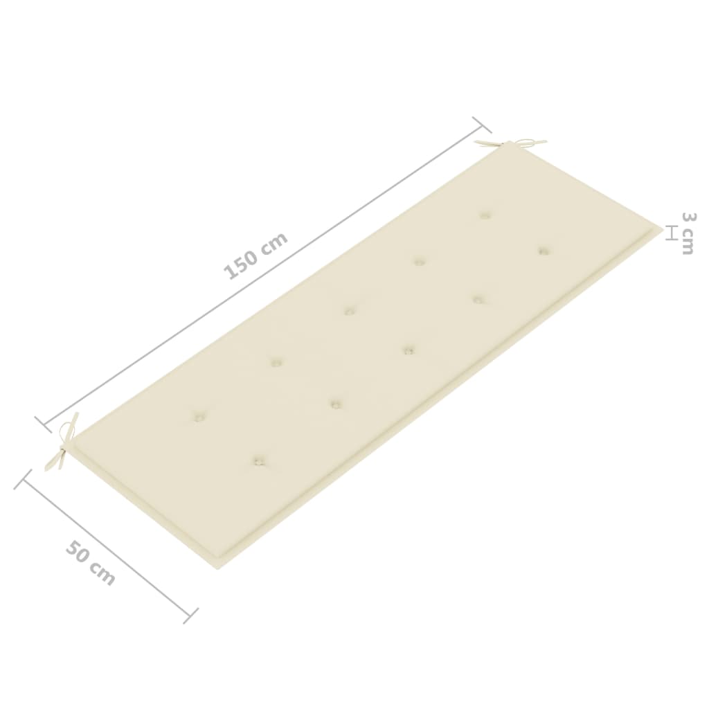 Tuinbank 3-zits met kussen 150 cm eucalyptushout