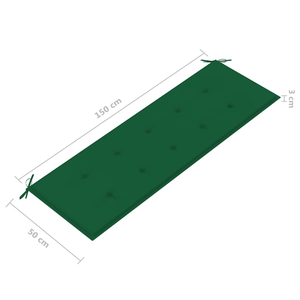 Tuinbank 3-zits met kussen 150 cm eucalyptushout