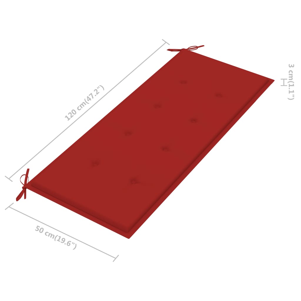 Tuinbank met kussen 135 cm massief acaciahout