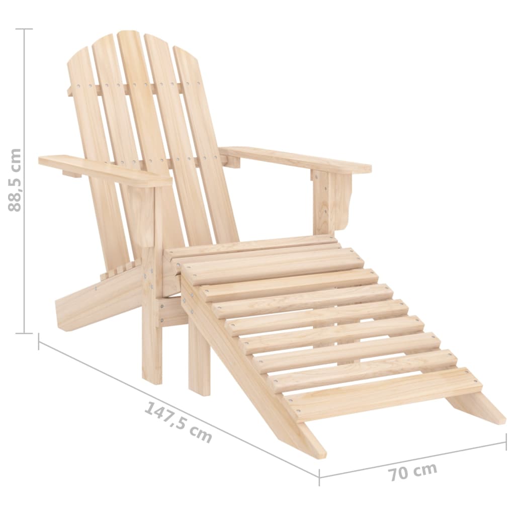 Tuinstoel met voetenbank hout