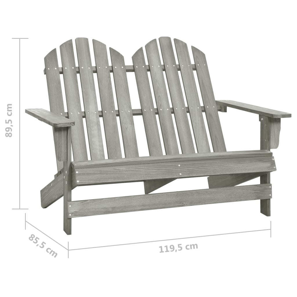 Tuinstoel 2-zits Adirondack massief vurenhout