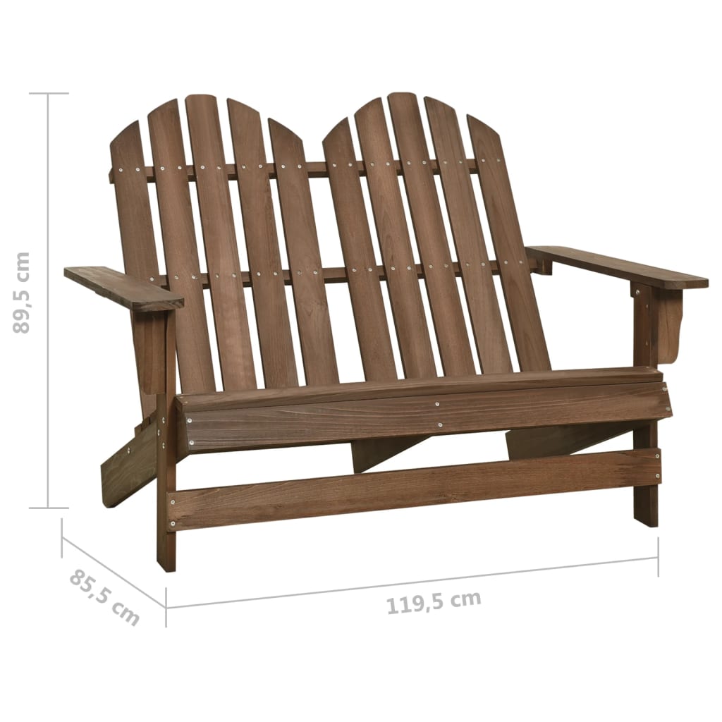 Tuinstoel 2-zits Adirondack massief vurenhout