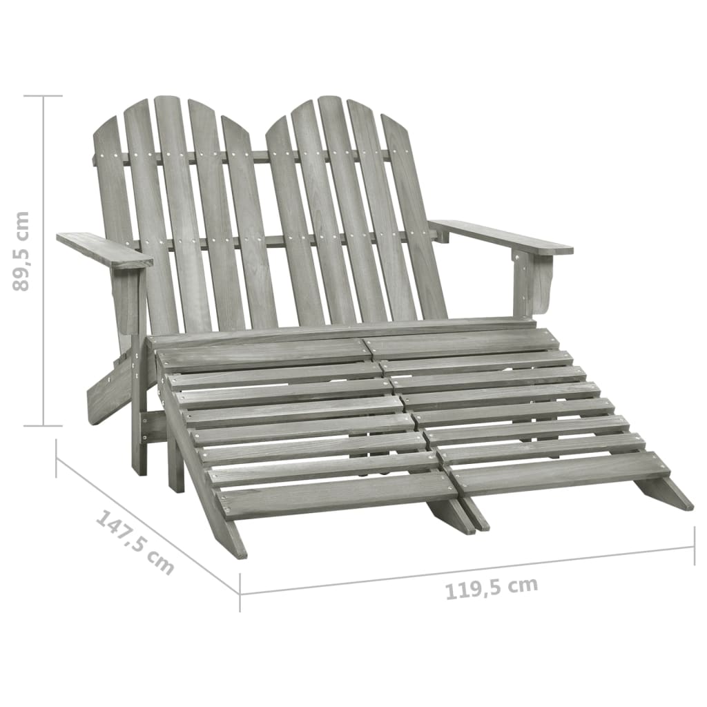 Tuinstoel 2-zits Adirondack met voetenbank vurenhout