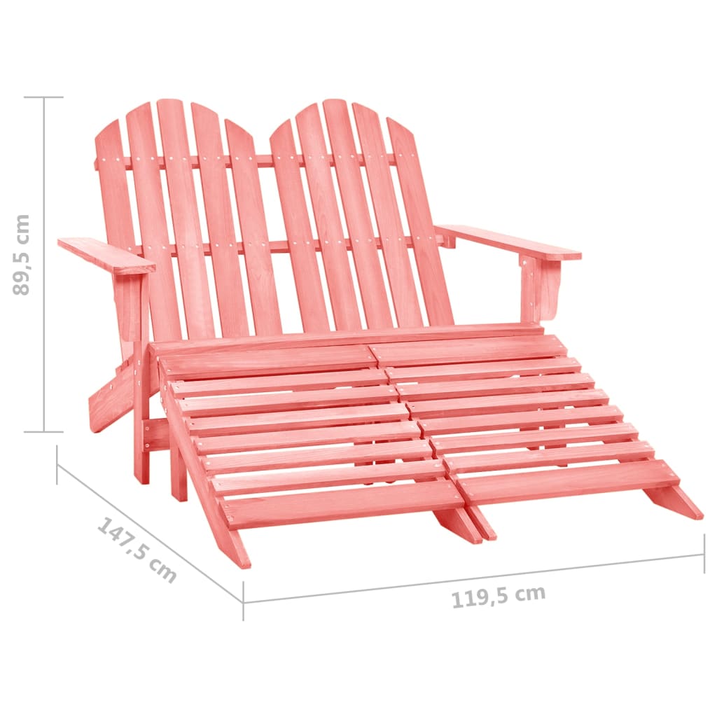 Tuinstoel 2-zits Adirondack met voetenbank vurenhout