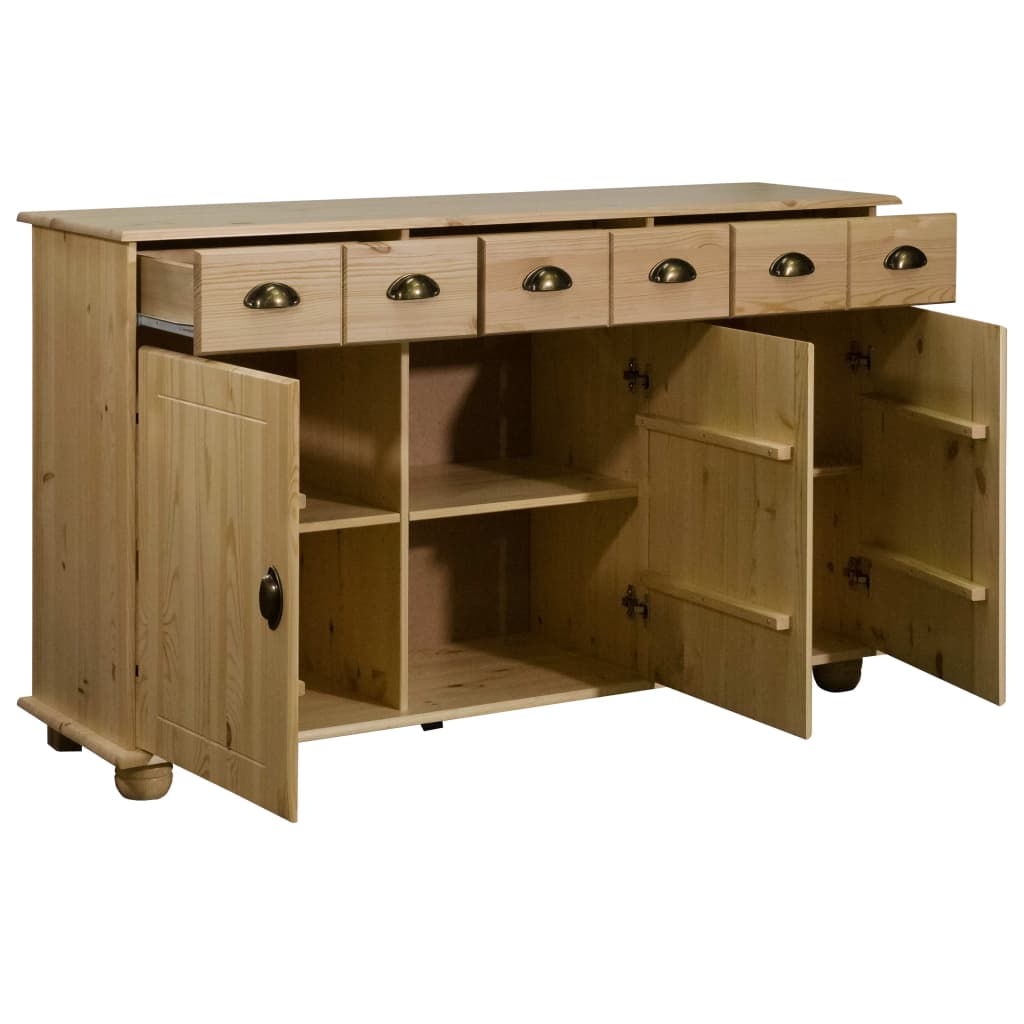 Dressoir 134x39x79,5 cm massief grenenhout