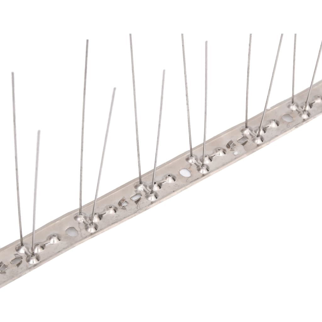 Vogel- en duivenpinnen met 4 rijen 6 st 3 m roestvrij staal