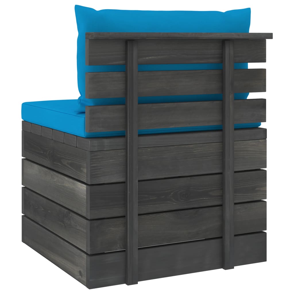 2-delige Loungeset met kussens pallet massief grenenhout