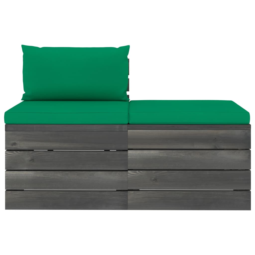 2-delige Loungeset met kussens pallet massief grenenhout