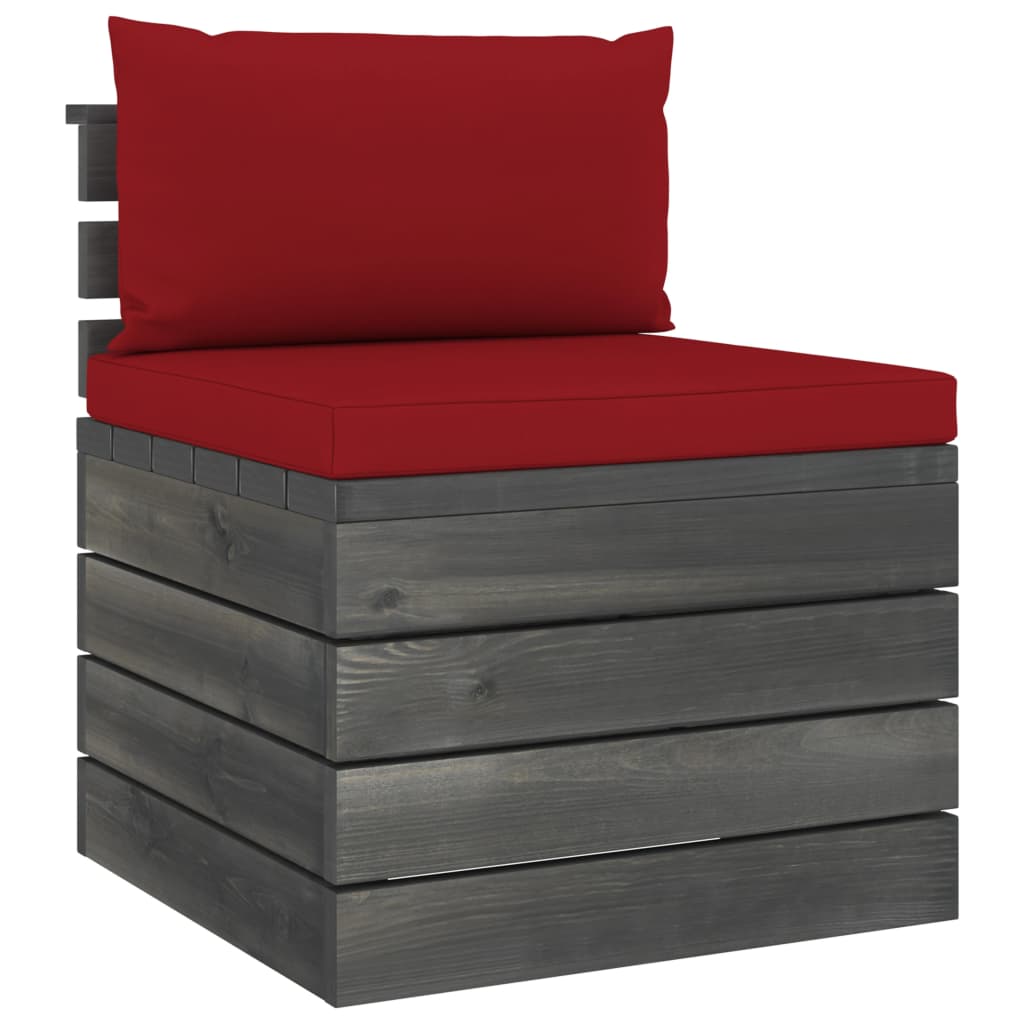 2-delige Loungeset met kussens pallet massief grenenhout