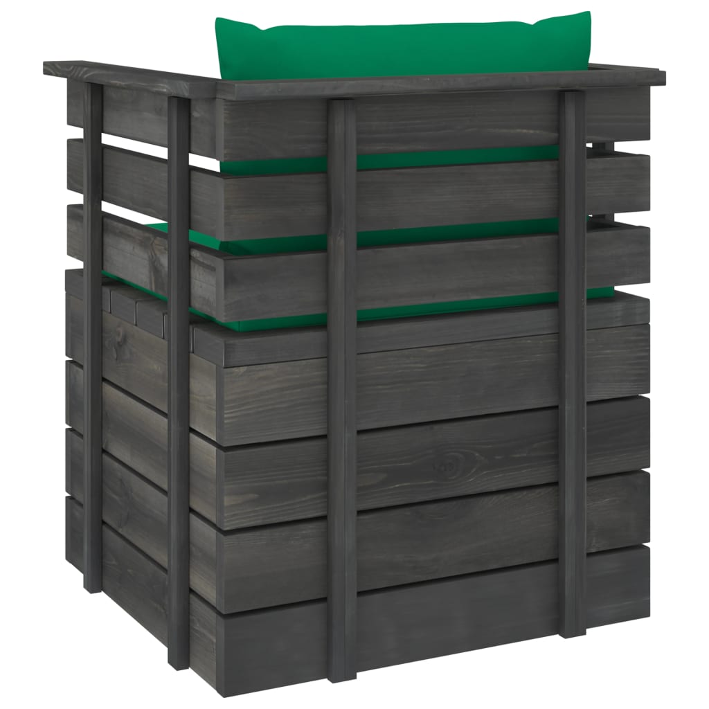 5-delige Loungeset met kussens pallet massief grenenhout