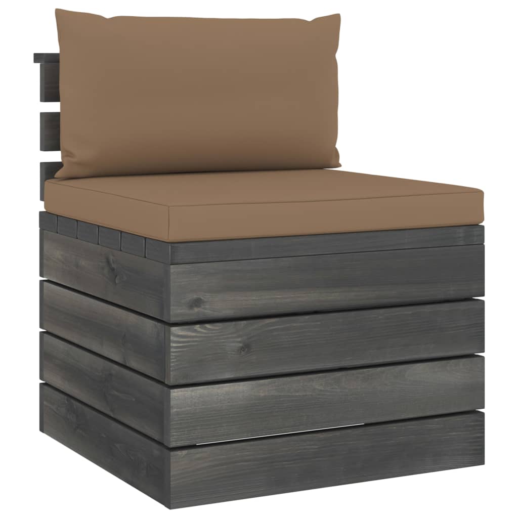 5-delige Loungeset met kussens pallet massief grenenhout