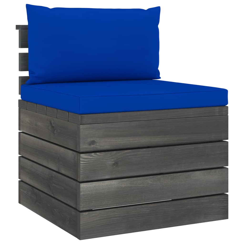 5-delige Loungeset met kussens pallet massief grenenhout