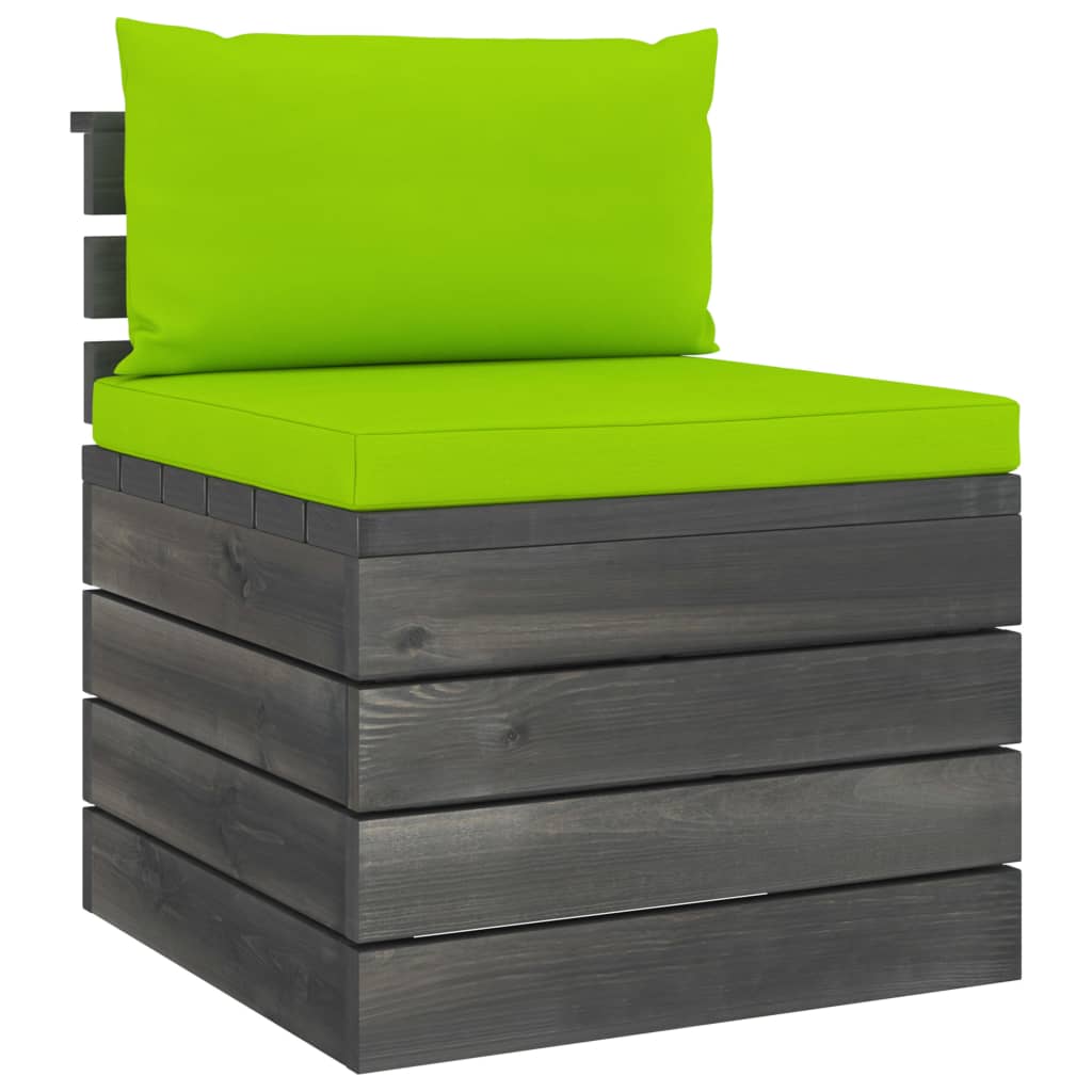 5-delige Loungeset met kussens pallet massief grenenhout