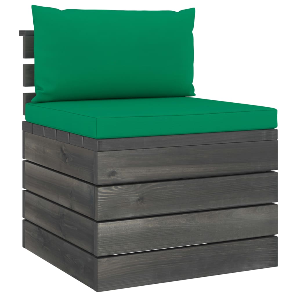 7-delige Loungeset met kussens pallet massief grenenhout