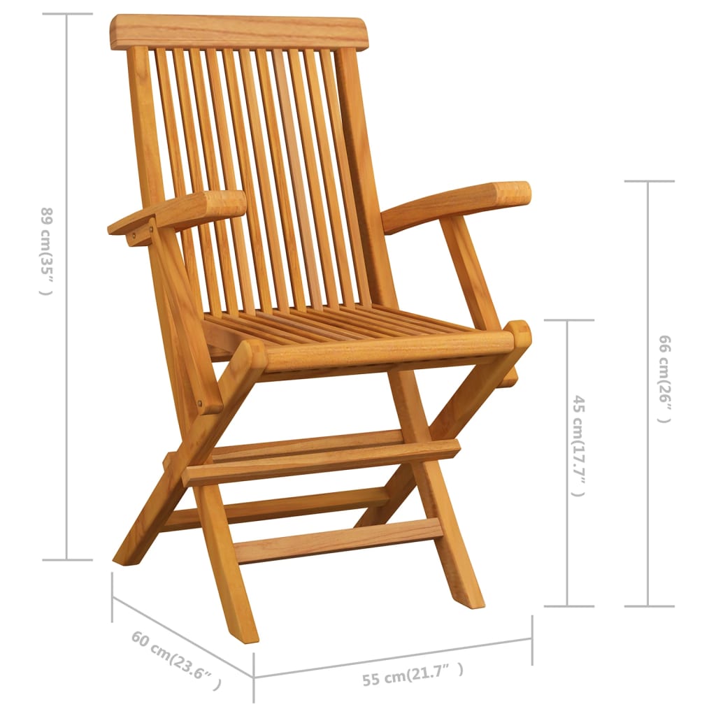 Tuinstoelen 4 st met groene kussens massief teakhout