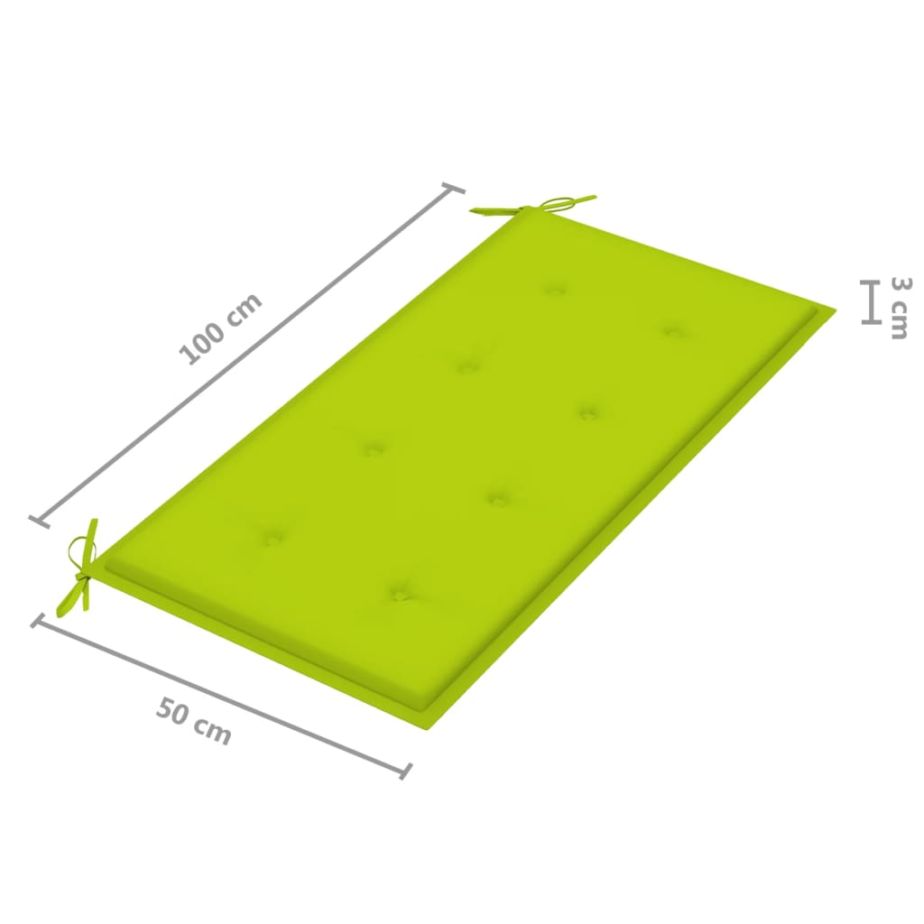 Tuinbank met antracietkleurig kussen 112 cm massief teakhout